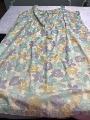 Vestido Forrado Vintage Eddie Bauer Azul Crema Floral Sin Mangas Talla 18 Foto 1 de 4