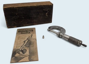 Brown & Sharpe #15 0-1" Micrometer Caliper with Original Wood Box - Picture 1 of 9