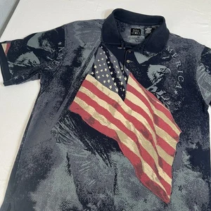 Cotton Traders Sport Polo amerikanische Flagge USA Herren XL Grande All Over Print Adler - Bild 1 von 7