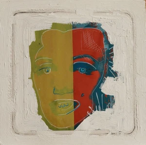 930-25 Imprimitura bes su 'collage' Marilyn Moore tela 30x30#1,5; 10-25 - Foto 1 di 2