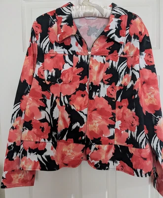 CHAQUETA ERIN LONDON "POPPY", TALLA PETITE XL, MANGA LARGA, CREMALLERA FRONTAL Foto 1 de 4