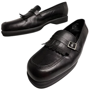 Gloria Vanderbilt Y2K schwarze Leder-Kiltie-Halbschuhe Damengröße 8,5 flache bequeme EG - Bild 1 von 17