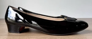 Salvatore Ferragamo Patent Leather Vara Bow Flat Pumps - Size 10 2A - Picture 1 of 9