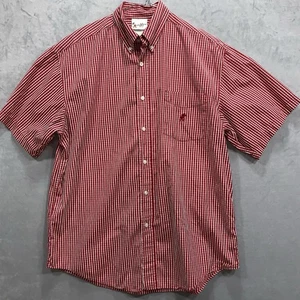 Walt Disney World Mickey Herren Kurzarm Karo Knopfleiste Rot Hemd Größe L - Bild 1 von 11