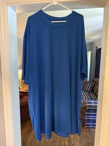 5xlt Harbor Bay Blue Crew Neck Short Sleeve Shirt - Picture 1 of 3
