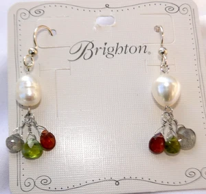 Neu mit Etikett Brighton Eye Candy Süßwasserperlen Halbedelstein Draht Ohrringe $ 78 - Bild 1 von 4