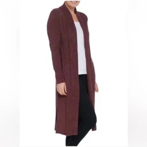 Maglione cardigan lungo Barefoot Dreams CozyChic Lite Catalina, taglia Large, granato - Foto 1 di 10