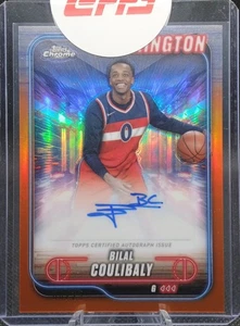 2024-25 BILAL COULIBALY AUTO ORANGE /25 TOPPS CHROME 🏀 NM-MT - TOPPS SEALED - Bild 1 von 3