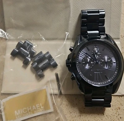 New Michael Kors MK6248 Bradshaw Navy Blue Dial Stainless Steel Band Men's Watch - Image 1 of 4