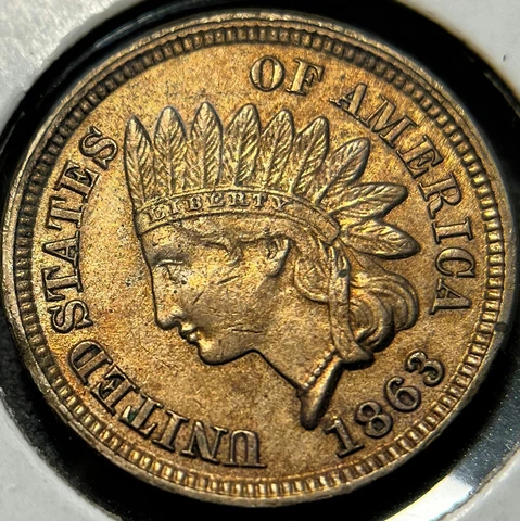 1863 1C Indian Head Cent _ Uncirculated MS _ Original Condition - [JX-342] Cover