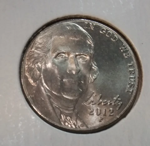 2012 Jefferson Nickel  P - BU - Uncirculated Cover