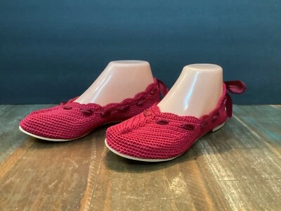 Poppy Free People Rosa Tejido Elástico Ballet Zapatos Planos Talla 7 Foto 1 de 4