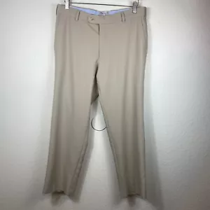 Peter Millar Durham High Drape Performance Pants Men’s Sz 32/34 Beige Golf Chino - Picture 1 of 13
