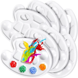 FANDAMEI Oval Paint Tray Palettes, 8 PCS Plastic White - Picture 1 of 9
