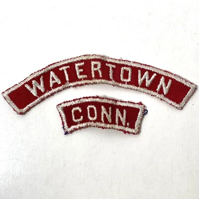 Vintage Watertown Connecticut CT Conn BSA Boy Scout Patches Red White Old Set - Image 1 of 3