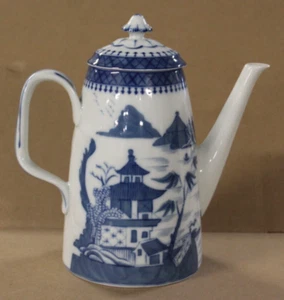 MOTTAHEDEH PORTUGAL PORCELAIN BLUE CANTON VISTA ALEGRE COFFEE POT MINT - Picture 1 of 5
