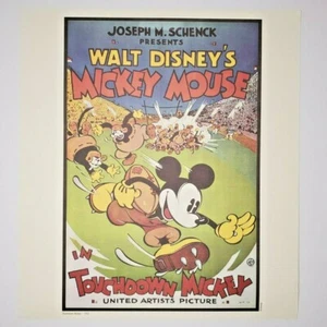Touchdown Mickey Movie Poster Authentic Disney Lithograph Mickey Mouse - Picture 1 of 1