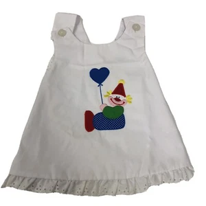 Clown Birthday Vintage INFANT Baby ROMPER JUMPER EMBROIDERED Nursery Rhyme - Picture 1 of 8