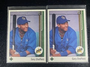 (2 Karten Lot) - 1989 Upper Deck #13 - Gary Sheffield ROOKIE RC - Milwaukee Brewers - Bild 1 von 2