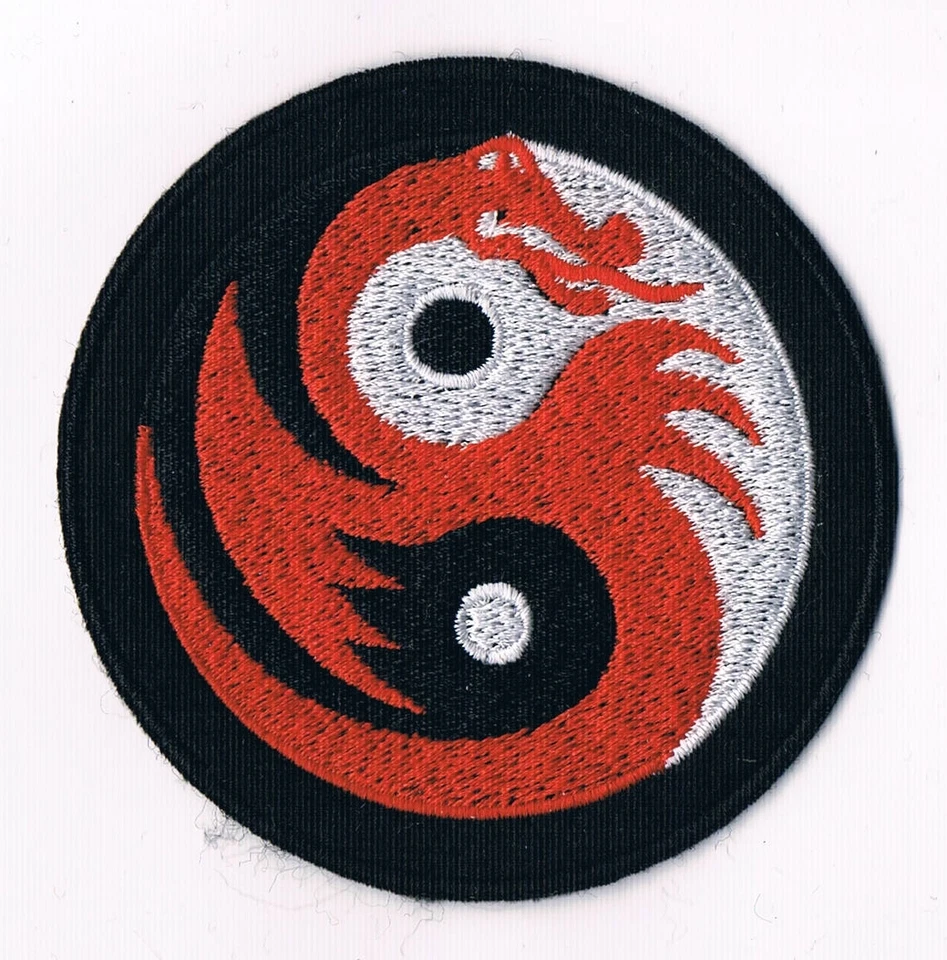 Yin Yang tao taoism peace trance boho hippie yoga Red Dragon  - Image 1 of 1
