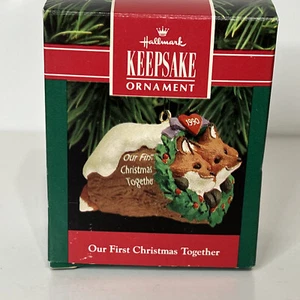 Hallmark Keepsake Christmas Ornament 1990 Our First Christmas Together Foxes - Picture 1 of 9