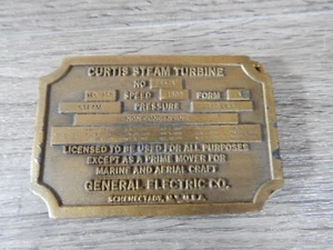 *VERY RARE* Vintage Curtis Steam Turbine General Electric Metal Belt Buckle - Picture 1 of 5