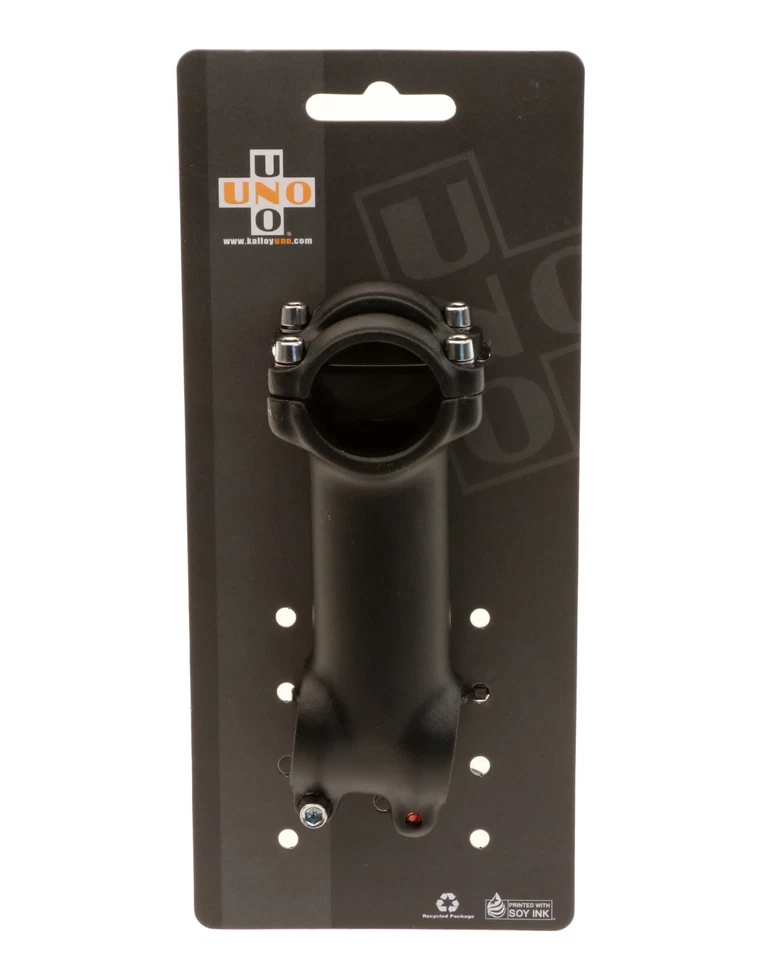 Kalloy Uno AS007N Alloy/MTB Road Stem 90mm -/ 7° 31.8mm Clamp 1 1/8" Black
