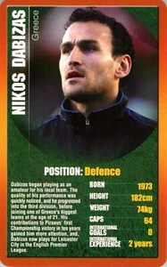 2004 EUROPEAN FOOTBALL STARS Greece Card NIKOS DABIZAS  - Picture 1 of 2