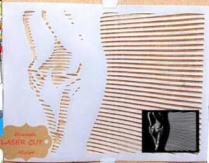 Female stripes stencil D airbrush stencil Artists female template abstract - Bild 1 von 3