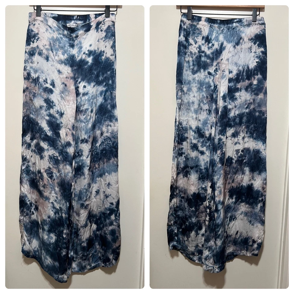 YOUNG FABULOUS & BROKEN Tie Dye Wide Leg Pant Multi Blue Aiko Midnight Canyon S - Bild 1 von 4