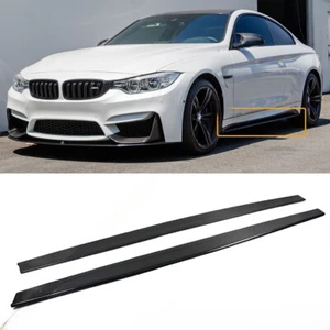 Carbon Fiber MP Style Side Skirt Extension Splitters For 2015-19 BMW M4 & F80 M3 - Picture 1 of 4