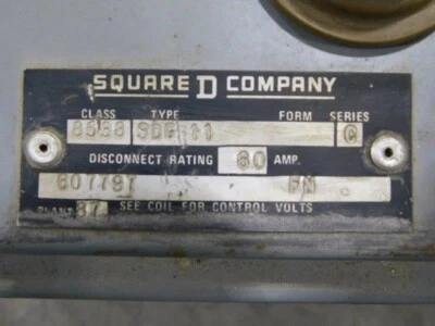Square D SDG11 60 Amp Motor Controller - Image 1 of 4