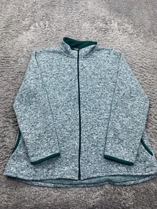 Stan Herman Jacket Women Large Mint Green Fleece Full Zip Mock Neck Sweater - Picture 1 of 10