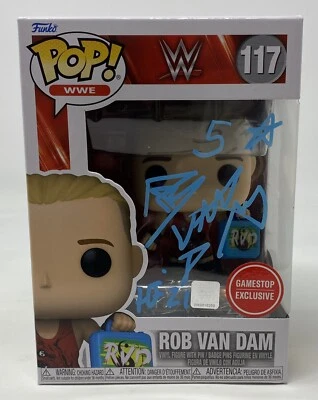 ROB VAN DAM SIGNED Funko Pop 117 WWE Gamestop Exclusive Autograph JSA COA - Image 1 of 4