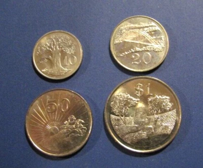 Zimbabwe 1980 10,20,50 Cents 1 Dollar unc 4 Coins Set - Image 1 of 4