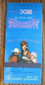 Cubierta de libro de cerillas de exposición Klondike Days 1975: Edmonton, Alberta Matchcover -E2 - Imagen 1 de 2