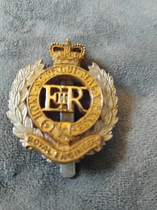 ORIGINAL VINTAGE ROYAL ENGINEERS REGIMENT KAPPE ABZEICHEN MIT KÖNIGSKRONE - Bild 1 von 1