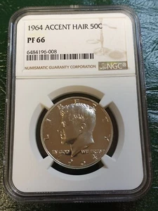 1964 Accented Hair PF-66 Kennedy Half Dollar - Picture 1 of 3