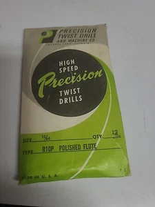 4 Präzisions-Flötenbohrer 13/64 Zoll (0,2031 Zoll) poliert HSS USA NEU Vintage  - Bild 1 von 5