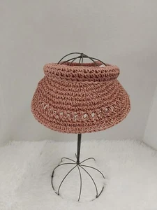 Time And Tru Ladies Pink Straw Sun Visor Hat W/Elastic/Stretchable Back OSFM! - Picture 1 of 5