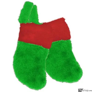 Mini medias de Navidad de 7 pulgadas de felpa de 2 colores sólidas, 2 quilates, verde rojo - Imagen 1 de 1