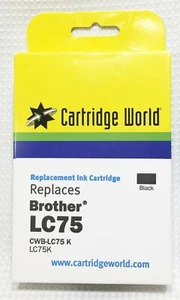  Original Neu, Cartridge World Ersatzpatrone für Brother LC75K Schwarz/Noir - Bild 1 von 2