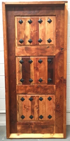 Rustic reclaimed lumber square door solid wood story book winery castle church Cover