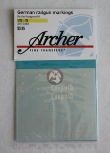 Pistola de ferrocarril alemana Archer 1/72 Krupp K5 (E) ""Leopold"" marcas de la Segunda Guerra Mundial AR72088 - Imagen 1 de 1