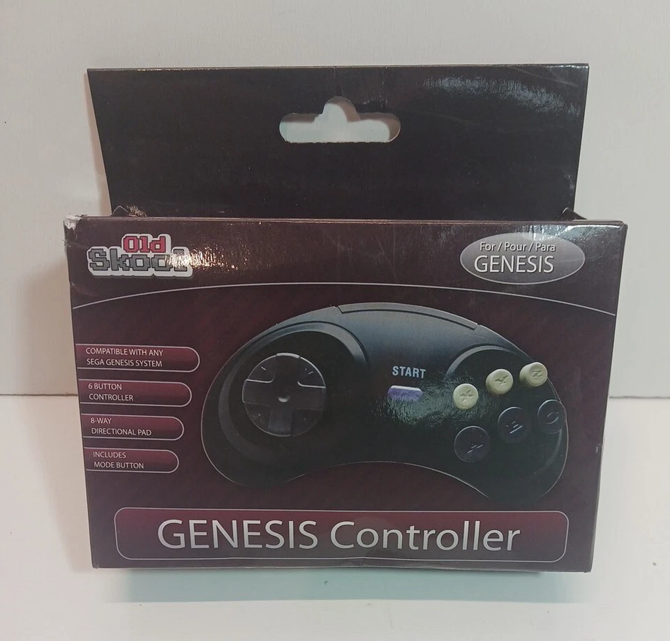 Old Skool 6 Button Controller for SEGA Genesis/Mega-Drive 1 2 & 3 - Open Box - Image 1 of 4