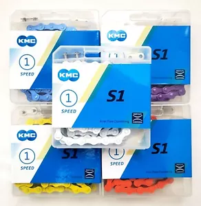 KMC S1 Catena 1/2 x 1/8 x 112L Catene Colorate - Foto 1 di 13