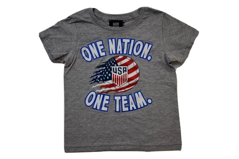 USA Soccer Toddler US Soccer One Nation. One Team. Gray Shirt New 2T, 3T, 4T Cover