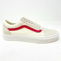 vans old skool vintage white rococco red