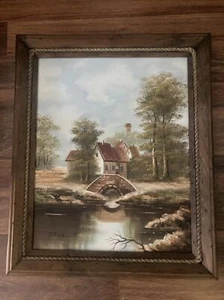 Vintage Landscape Oil Painting J. Renee 24” X 20” Painting - Picture 1 of 3