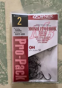Owner Mosquito Hooks Pro Pack 5377-091 Sz2 Black 51 pk - Picture 1 of 1